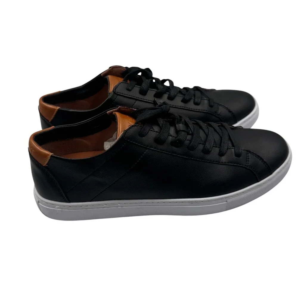 BYLT Everyday Shoes Mens 12 Black Tan Low Top Minimalist Sneakers Leather